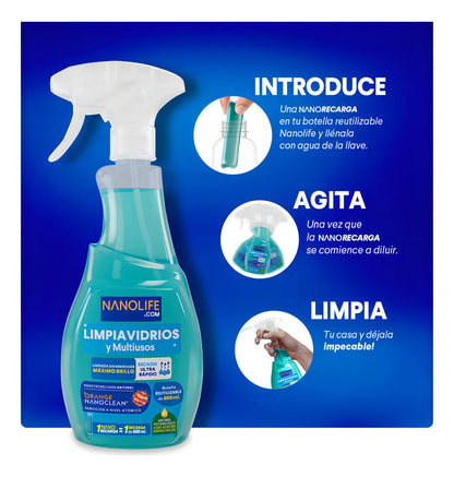 NANOLIFE RECARGA LIMPIAVIDRIOS MULTIUSOS 600ML