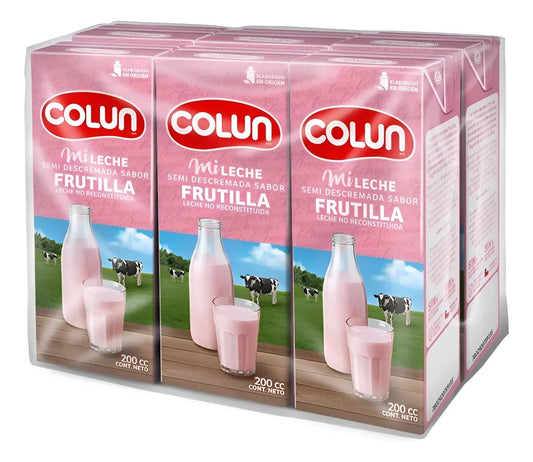COLUN LECHE FRUTILLA BOMBILLIN PACK 6UN SIN GLUTEN