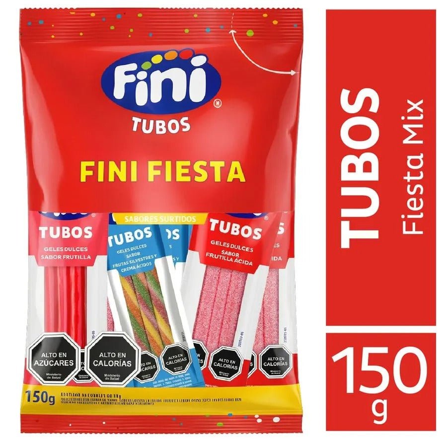 TUBOS FINI FIESTA MIX 10 BOLSITAS 150G