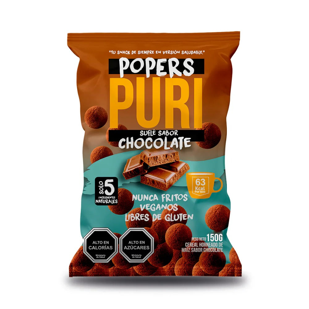 ¡OFERTA! PURI POPPERS CHOCOLATE FAMILIAR 180GR Liquidación 17/12/2025