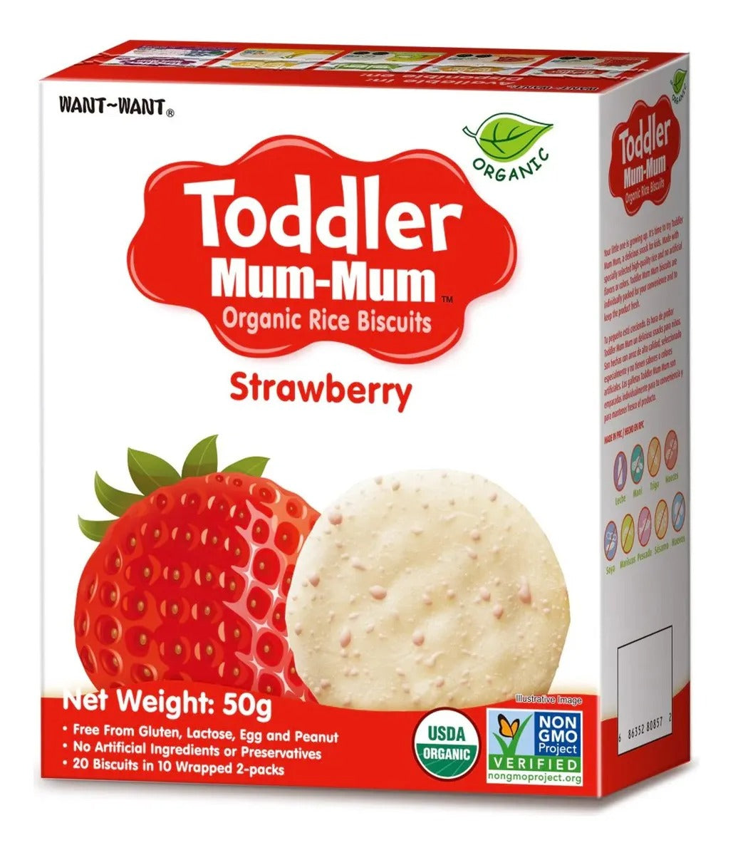 TODDLER MUM-MUM GALLETA DE ARROZ ORGANIZA SABOR FRUTILLA 50GR