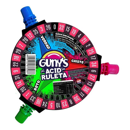 GUNYS RULETA PACK 10X DULCES ACIDOS 45GR