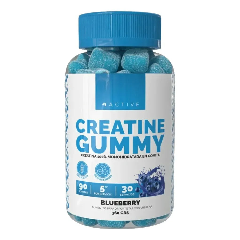 4ACTIVE CREATINA GOMITAS 360G 90UN SIN GLUTEN SABOR ARANDANO