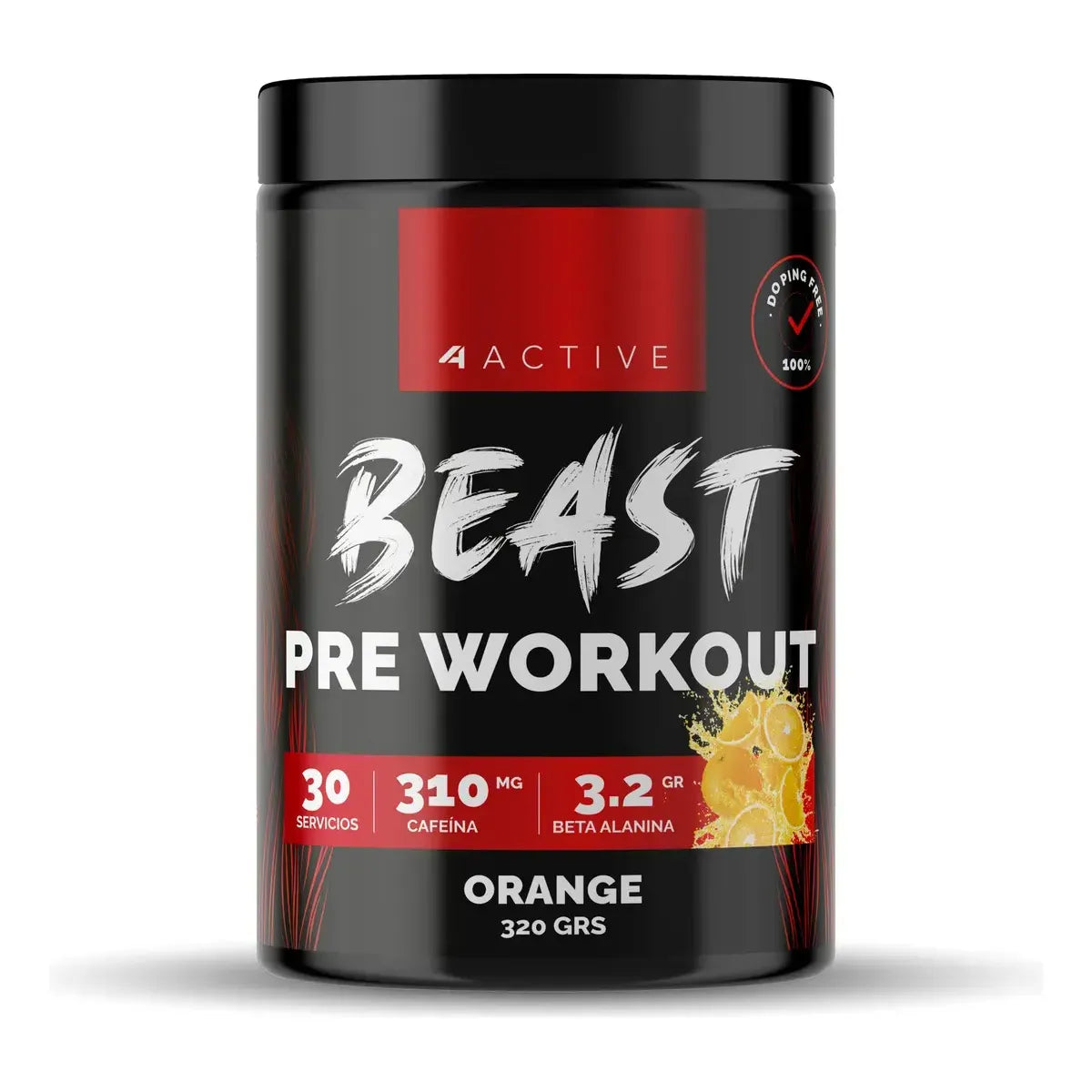 4 ACTIVE BEAST PRE WORKOUT ORANGE 320g