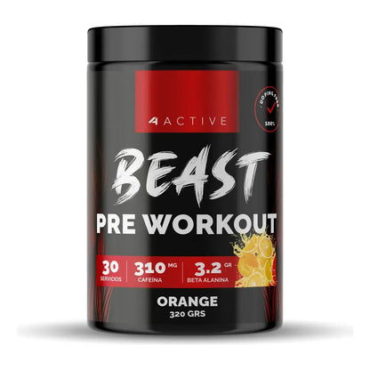 4 ACTIVE BEAST PRE WORKOUT ORANGE 320g