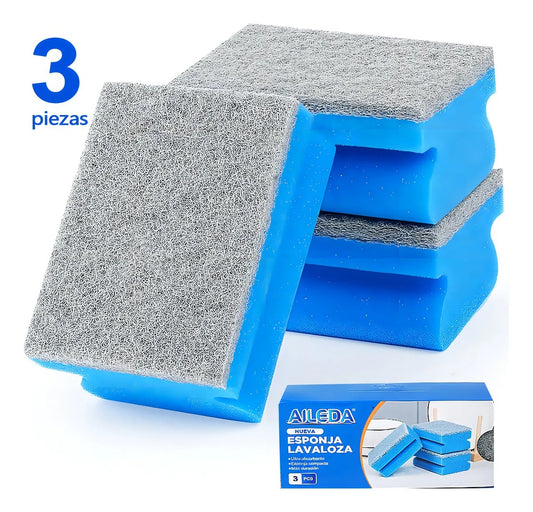 AILEDA PACK 3X ESPONJA PARA COCINA DOBLE CARA