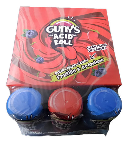 GUNYS ROLL PACK 12X DULCES ACIDOS FRUTILLA Y ARANDANO 60GR