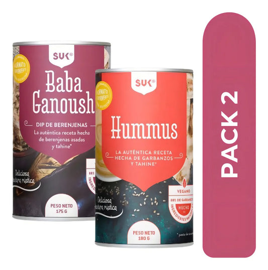 SUK PACK HUMMUS & BABA GANOUSH MEDITERRANEO 180GR