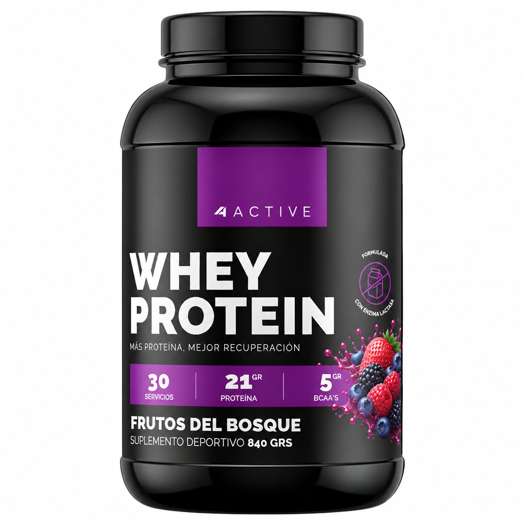 4 ACTIVE WHEY PROTEIN FRUTOS DEL BOSQUE 840g