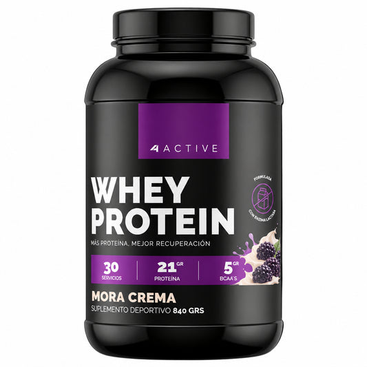 4 ACTIVE WHEY PROTEIN MORA CREMA 840g