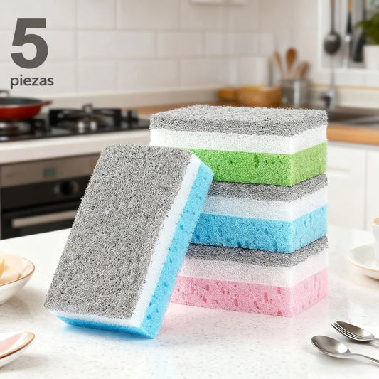 AILEDA PACK 5X ESPONJAS MULTIUSOS DOBLE CARA
