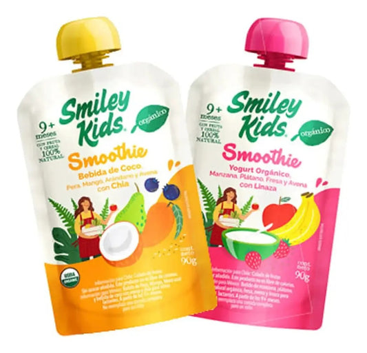 SMILEY KIDS PACK 12X SMOOTHIE COMPOTA FRUTA 90GR