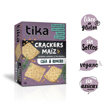 TIKA CRACKERS CHIA Y ROMERO 140GR