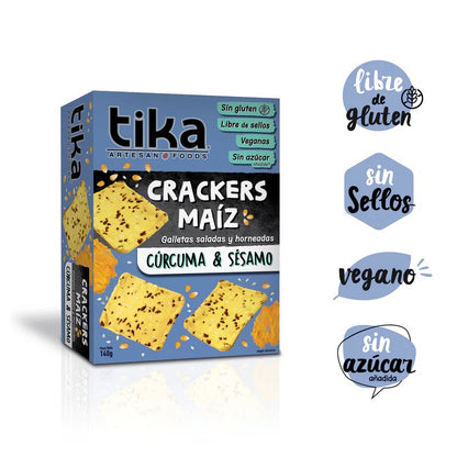 TIKA CRACKERS CURCUMA Y SESAMO 140GR