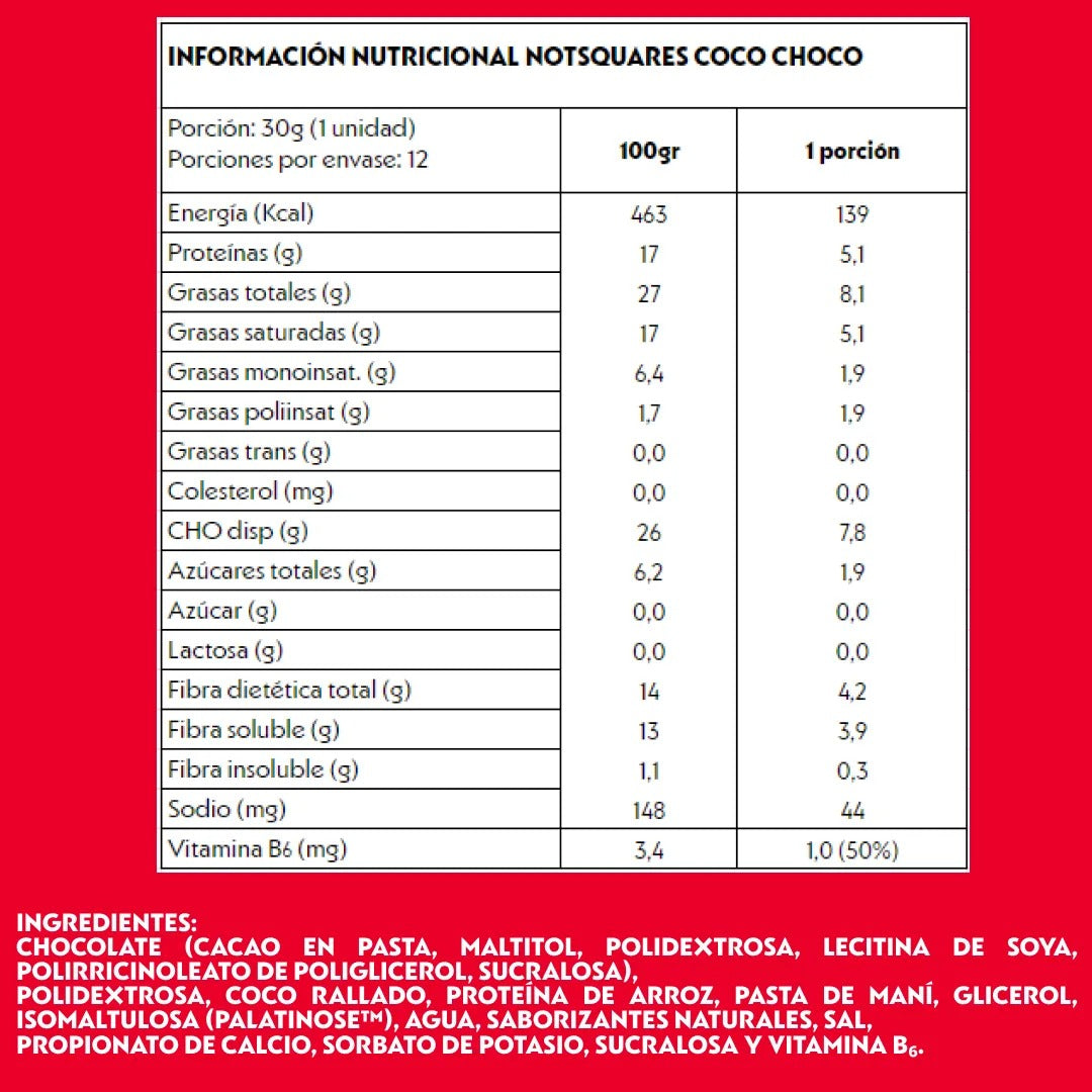 NOT SQUARE CHOCO COCO 30GR