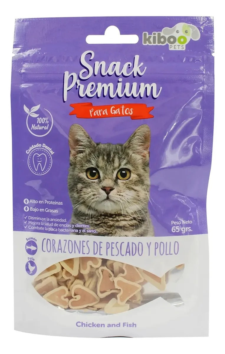SNACK PREMIUM PARA GATO ADULTO PESCADO Y POLLO 65GR