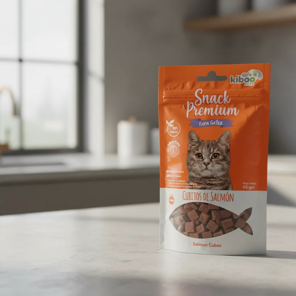 SNACK PREMIUM PARA GATO ADULTO SABOR SALMON 65GR