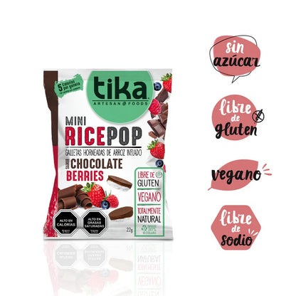 TIKA MINI RICE POP CHOCOLATE BERRIES SIN GLUTEN 22GR