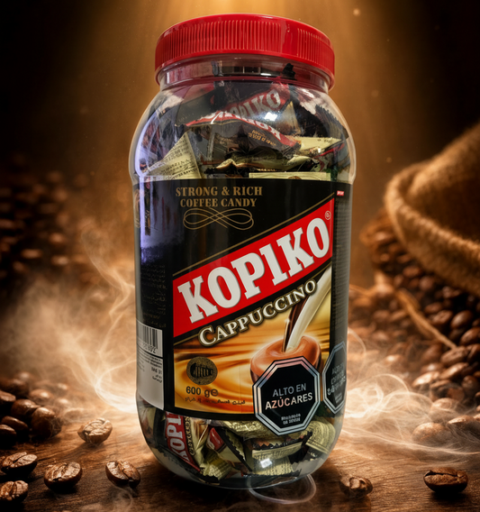 DULCES DE CAFÉ CAPPUCCINO KOPIKO 600GR - 75 BOLSITAS 8GR SIN GLUTEN