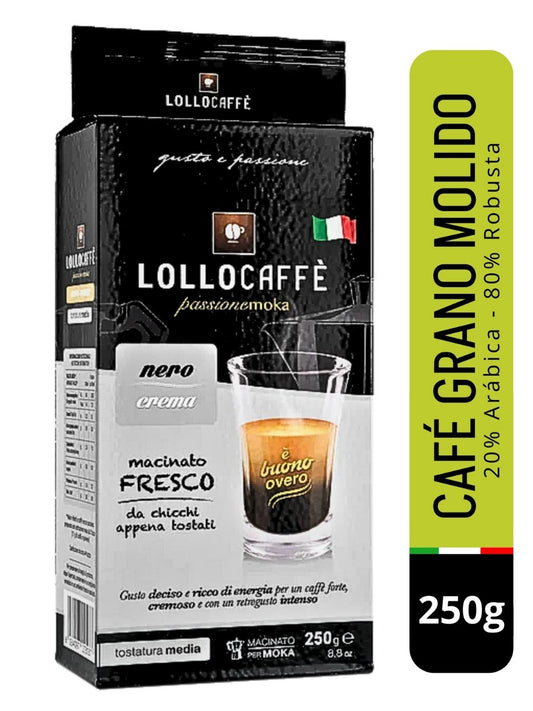 CAFE GRANO MOLIDO NERO  CREMA  LOLLO CAFFE 250g