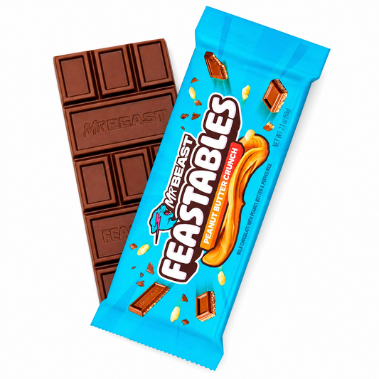 BARRA DE CHOCOLATE MR BEAST FEASTABLES MANTEQUILLA DE MANÍ 60GR