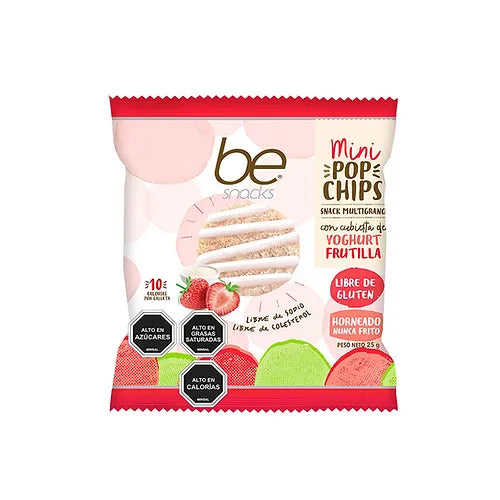 Be Snack Mini pops multigrano con cubierta de Yogurt Frutilla 25g