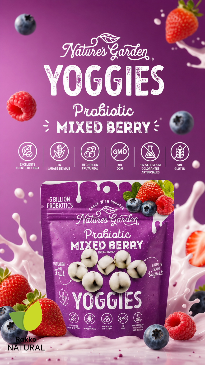 NATURE´S GARDEN YOGGIES - PREBIOTIC FRUTOS DEL BOSQUE SIN GLUTEN 57g