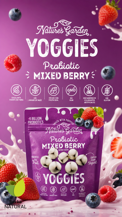 NATURE´S GARDEN YOGGIES - PREBIOTIC FRUTOS DEL BOSQUE SIN GLUTEN 57g
